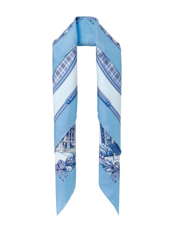 Burberry  monuments-print silk square scarf - Image 2