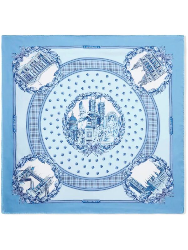 Burberry  monuments-print silk square scarf