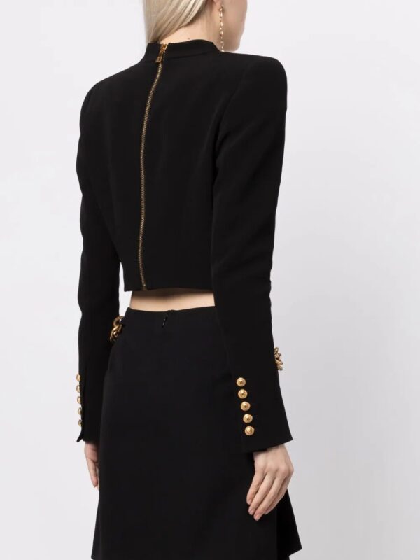 Balmain  shoulder-pads cropped top - Image 4