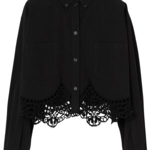 Burberry  macramé cotton cropped shirt