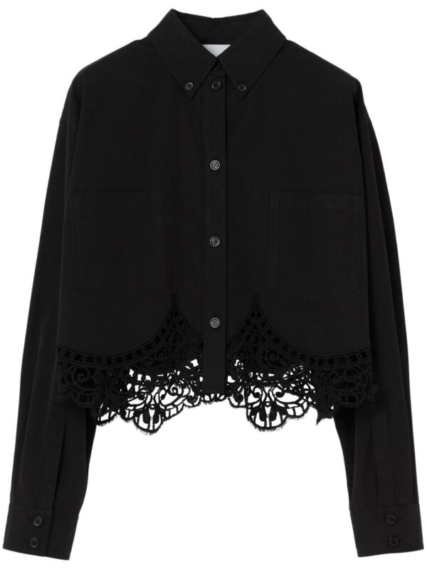 Burberry  macramé cotton cropped shirt