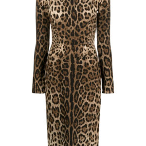 Dolce & Gabbana  long-sleeve leopard-print dress