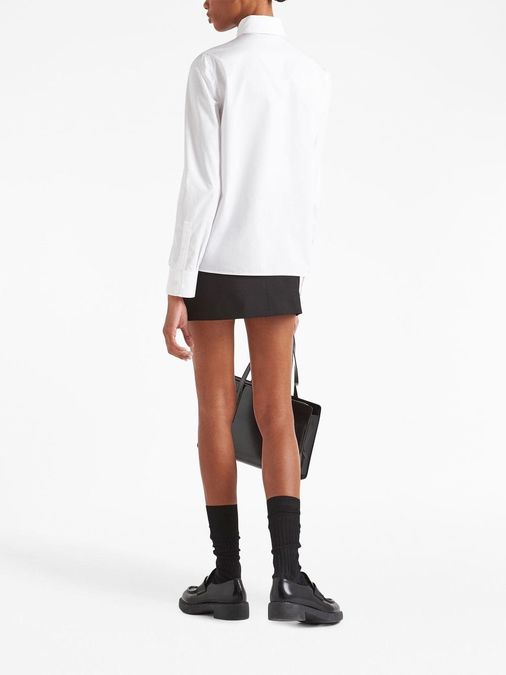 Prada logo-embroidered poplin shirt - Image 3