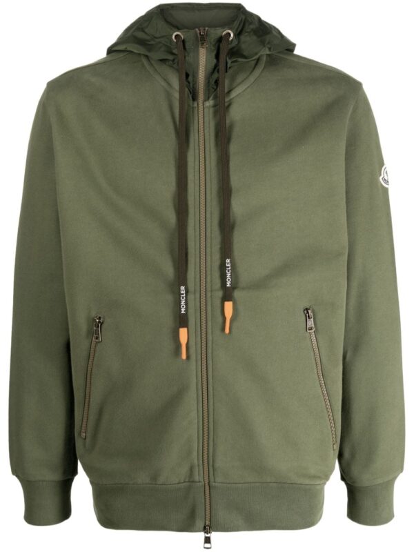 Moncler logo patch zipped hoodie