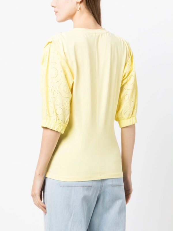 Karl Lagerfeld  puffy woven sleeve top - Image 4