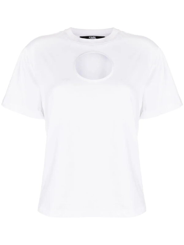 Karl Lagerfeld  cut-out cotton T-shirt