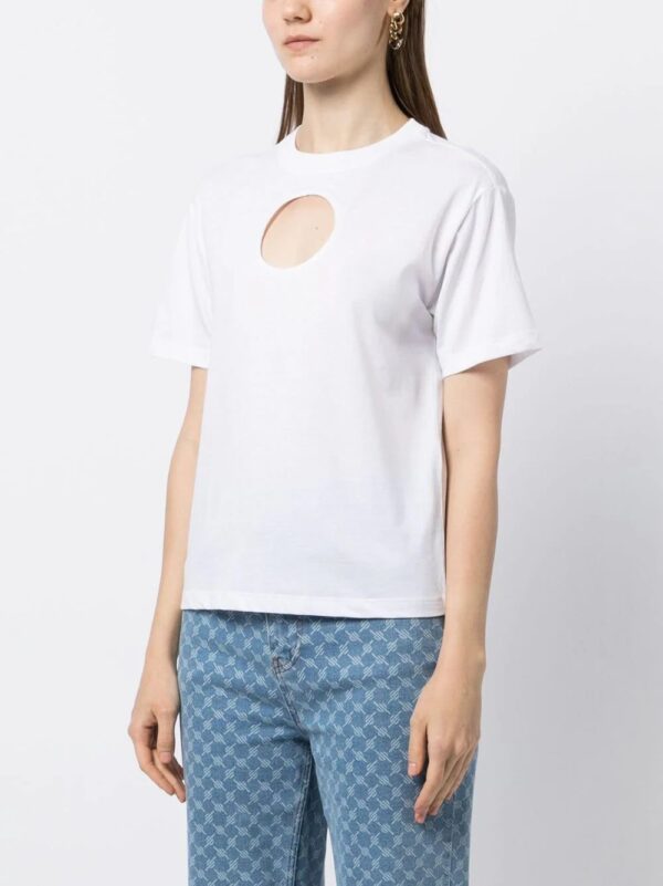 Karl Lagerfeld  cut-out cotton T-shirt - Image 3