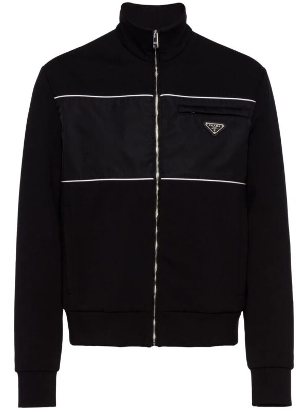 Prada  Re-Nylon panelled zip-up jacket