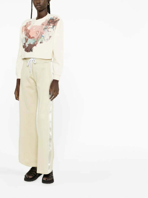 Balmain  Pastel-print cropped sweatshirt - Image 4