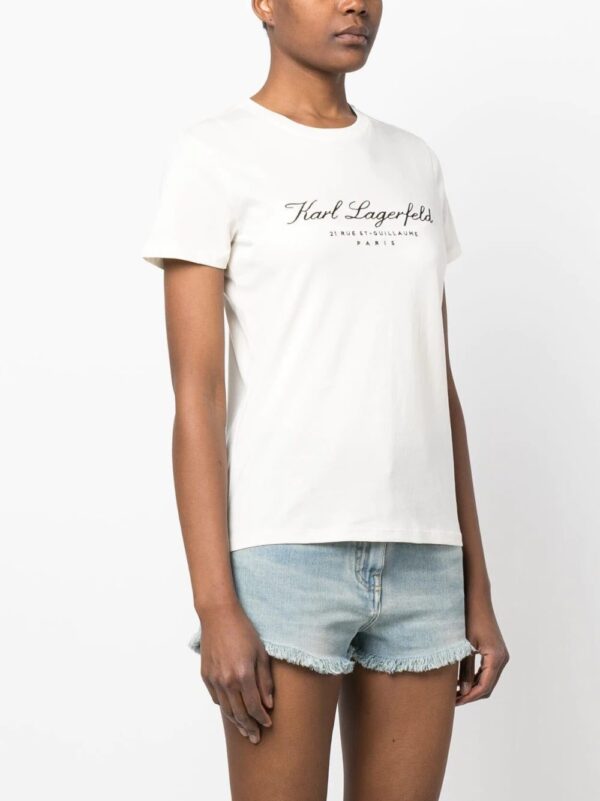 Karl Lagerfeld  embroidered-logo short-sleeve T-shirt - Image 3