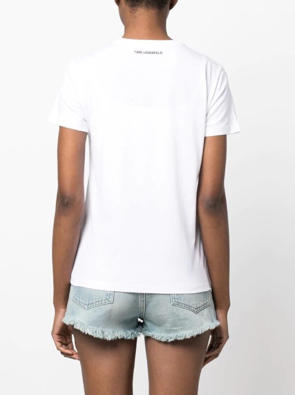 Karl Lagerfeld  embossed logo-print T-shirt - Image 4