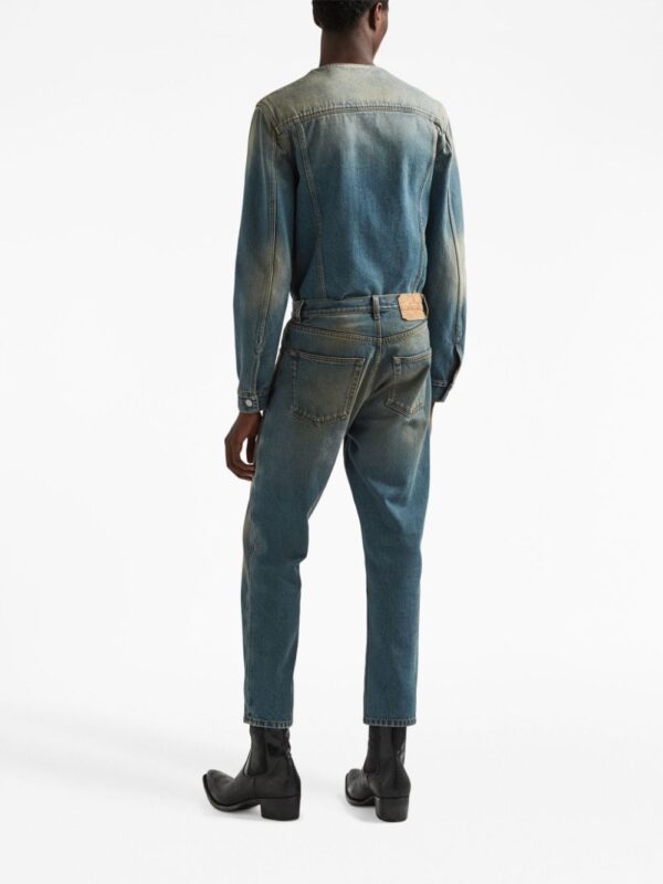 Prada collarless denim blouson jacket - Image 3