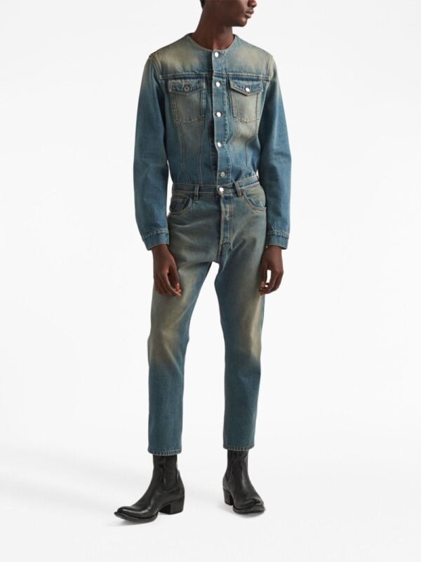 Prada collarless denim blouson jacket - Image 2