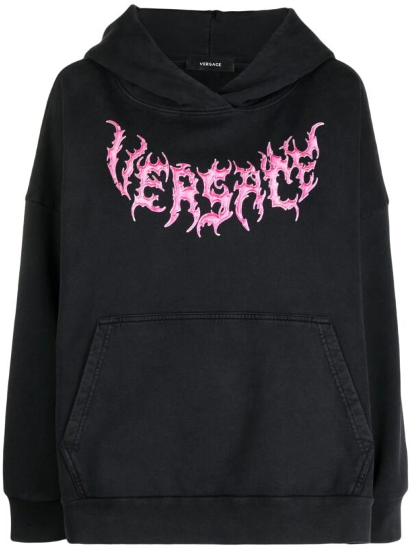 Versace  logo-print cotton hoodie