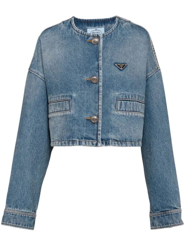 Prada  triangle-logo denim blouson jackett
