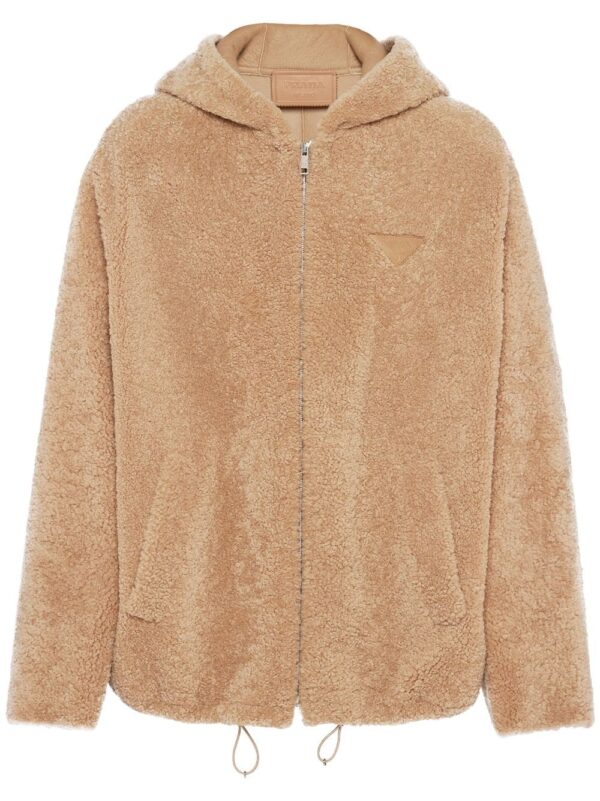 Prada hooded shearling jacket