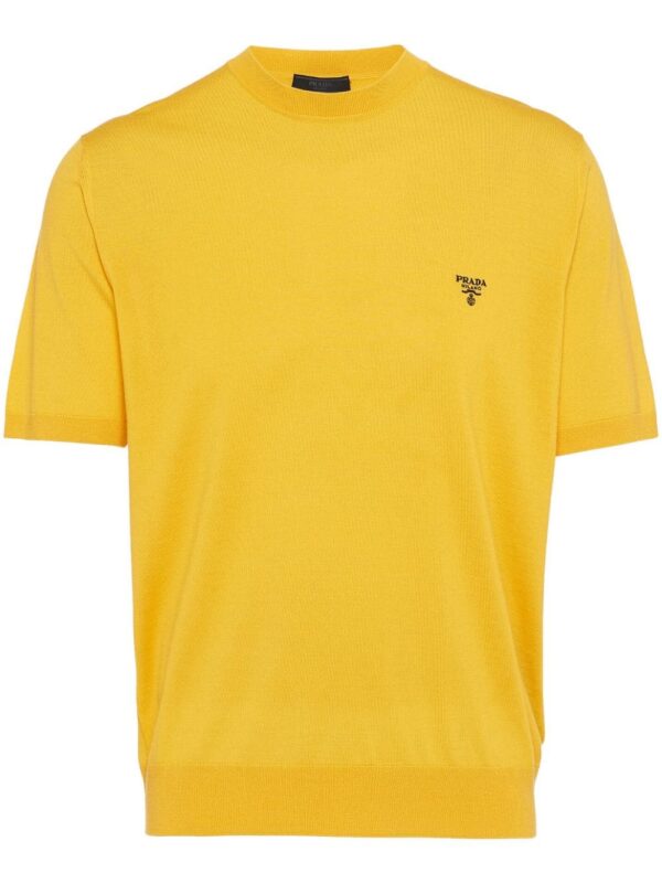 Prada logo-embroidered wool jumper
