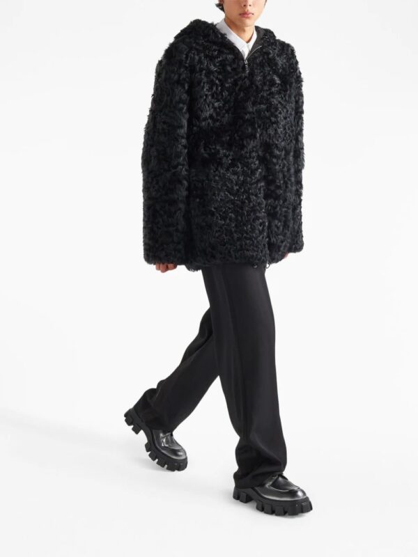 Prada  logo-plaque shearling jacket - Image 2