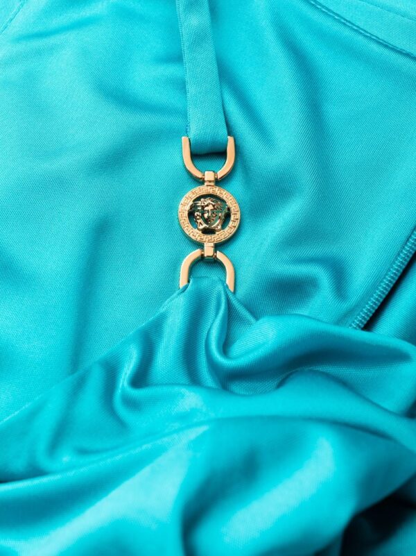 Versace logo-plaque cowl-neck midi dress - Image 7