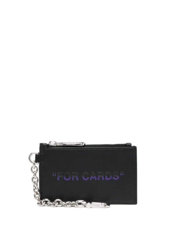 Off-White Quote-print leather cardholder