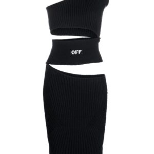 Off-White  logo-print cut-out dress