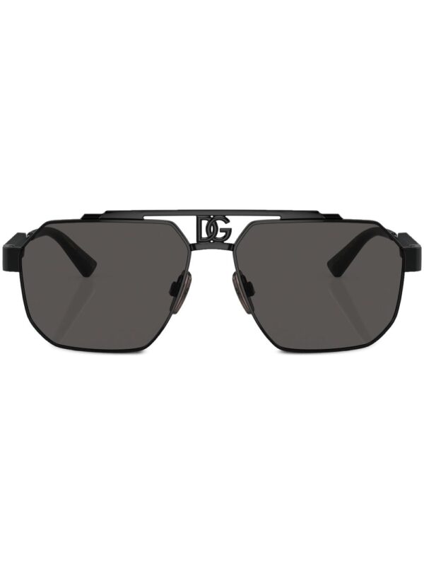 Dolce & Gabbana Eyewear logo-plaque steel sunglasses