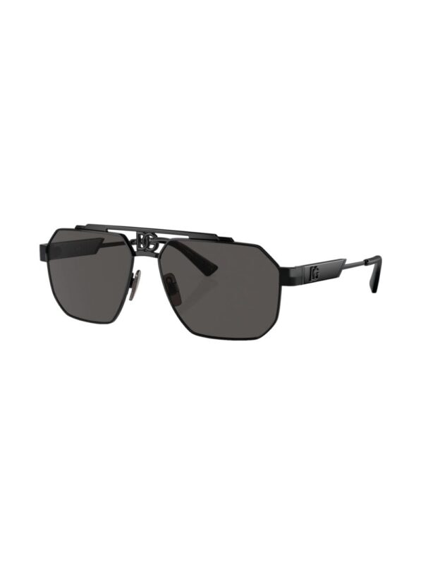 Dolce & Gabbana Eyewear logo-plaque steel sunglasses - Image 2