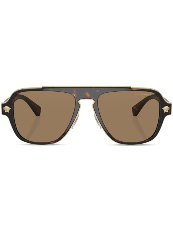 Versace Eyewear tortoiseshell-effect pilot-frame sunglasses
