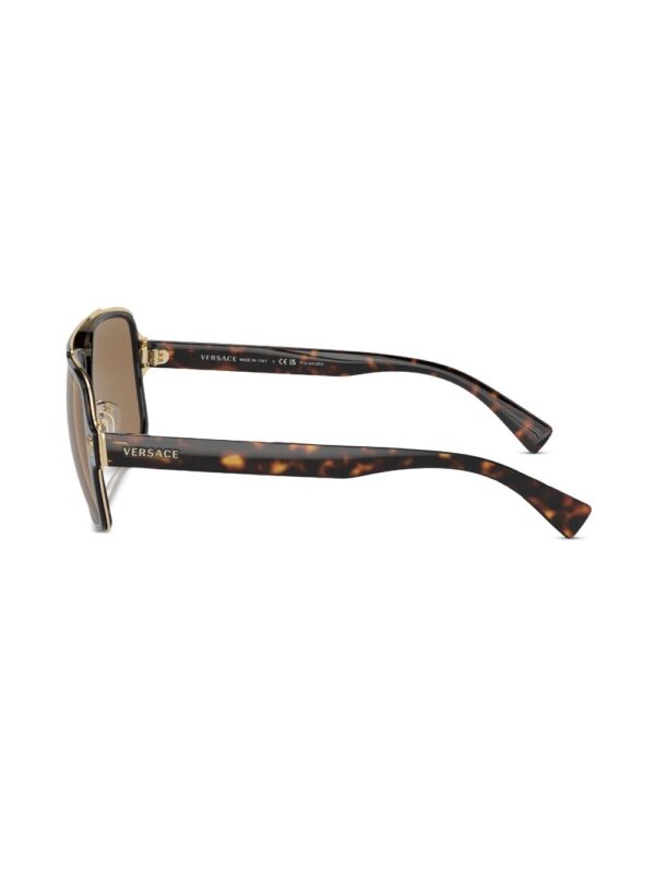 Versace Eyewear tortoiseshell-effect pilot-frame sunglasses - Image 3