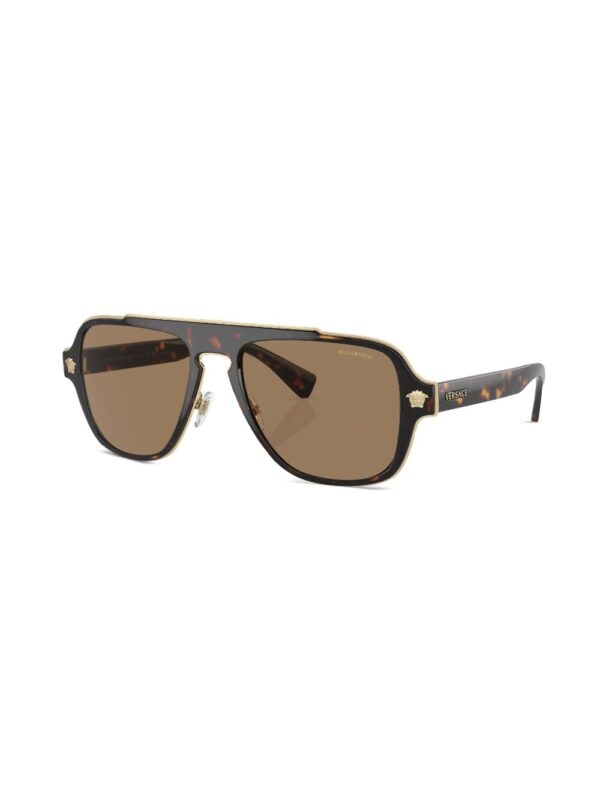 Versace Eyewear tortoiseshell-effect pilot-frame sunglasses - Image 2