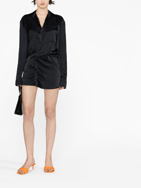 Off-White ruched asymmetric shirt dress - Image 4