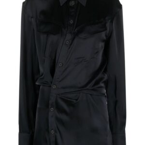 Off-White  ruched asymmetric shirt dress