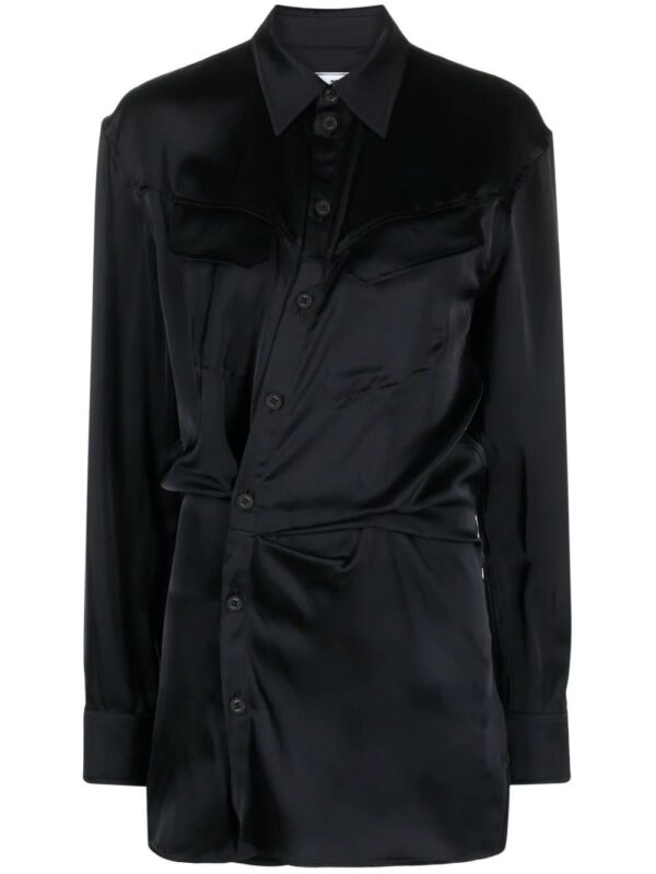 Off-White  ruched asymmetric shirt dress