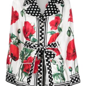 Dolce & Gabbana  graphic-print long-sleeve blouse