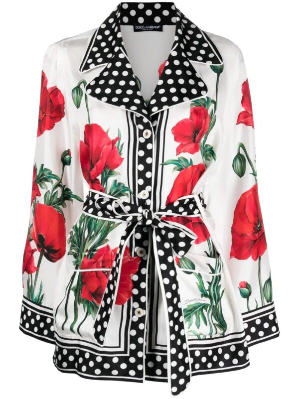 Dolce & Gabbana  graphic-print long-sleeve blouse