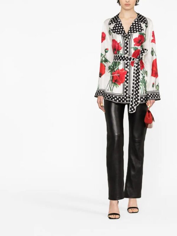 Dolce & Gabbana  graphic-print long-sleeve blouse - Image 3
