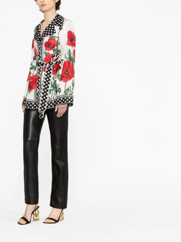 Dolce & Gabbana  graphic-print long-sleeve blouse - Image 4