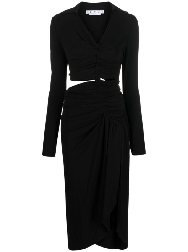 Off-White cut-out draped dress