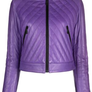 Philipp Plein  matelassé leather biker jacket