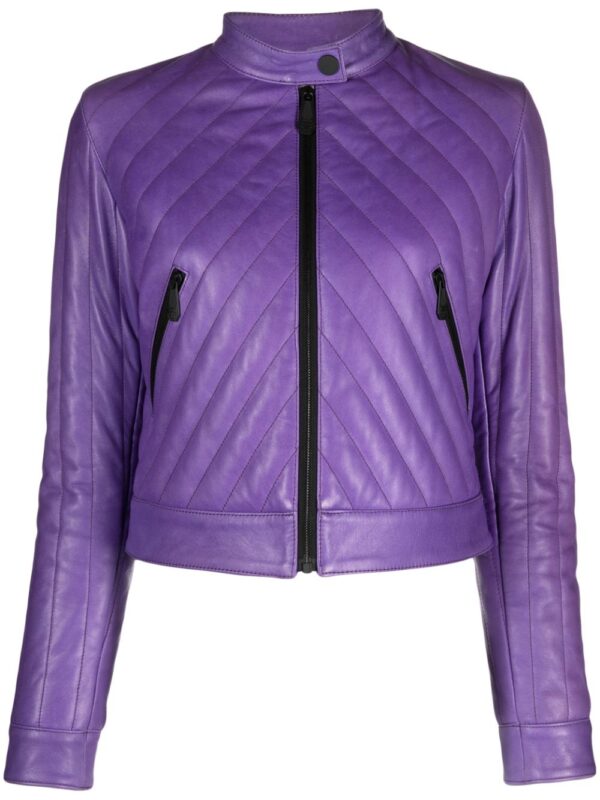 Philipp Plein  matelassé leather biker jacket