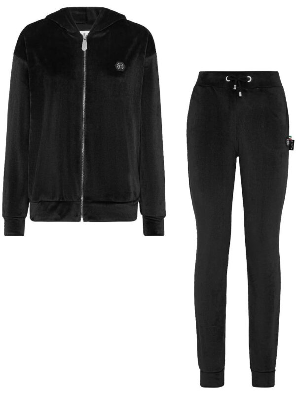 Philipp Plein  crystal-embellished plush tracksuit set