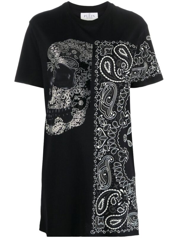 Philipp Plein paisley-skull T-shirt dress