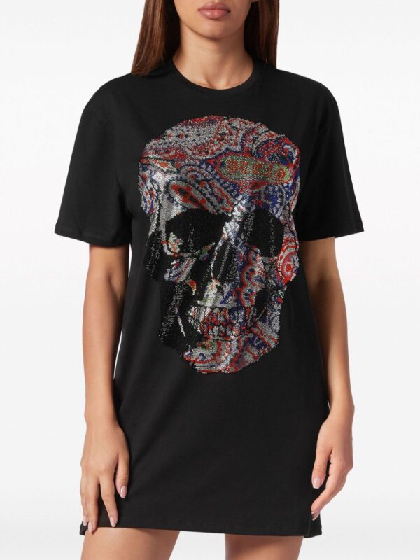 Philipp Plein logo-print cotton minidress - Image 4