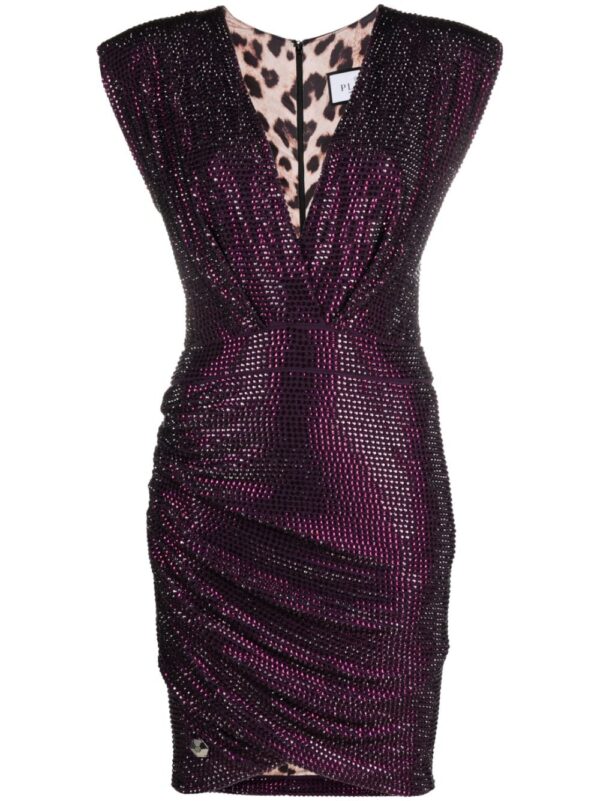 Philipp Plein crystal-embellished padded mini dress