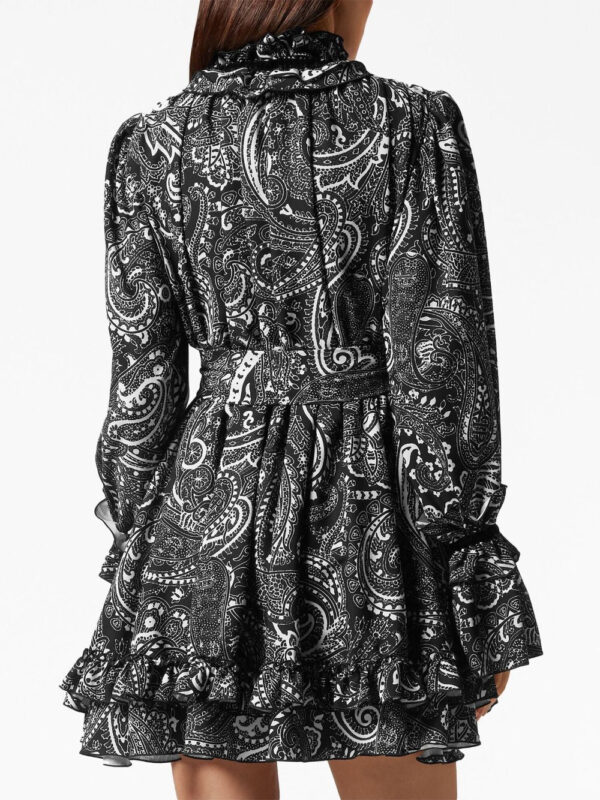 Philipp Plein ruffled paisley-print mini dress - Image 3