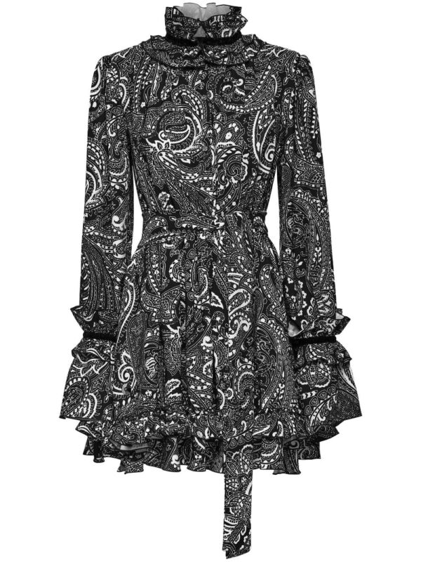 Philipp Plein ruffled paisley-print mini dress