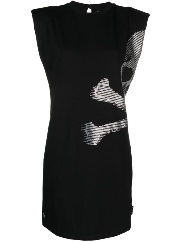 Philipp Plein skull-print sleeveless minidress
