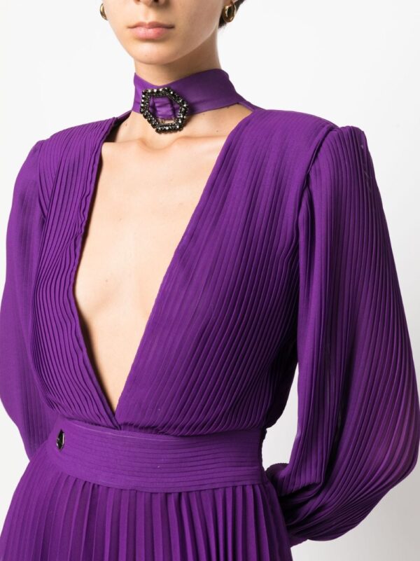 Philipp Plein plunging V-neck pleated dress - Image 5