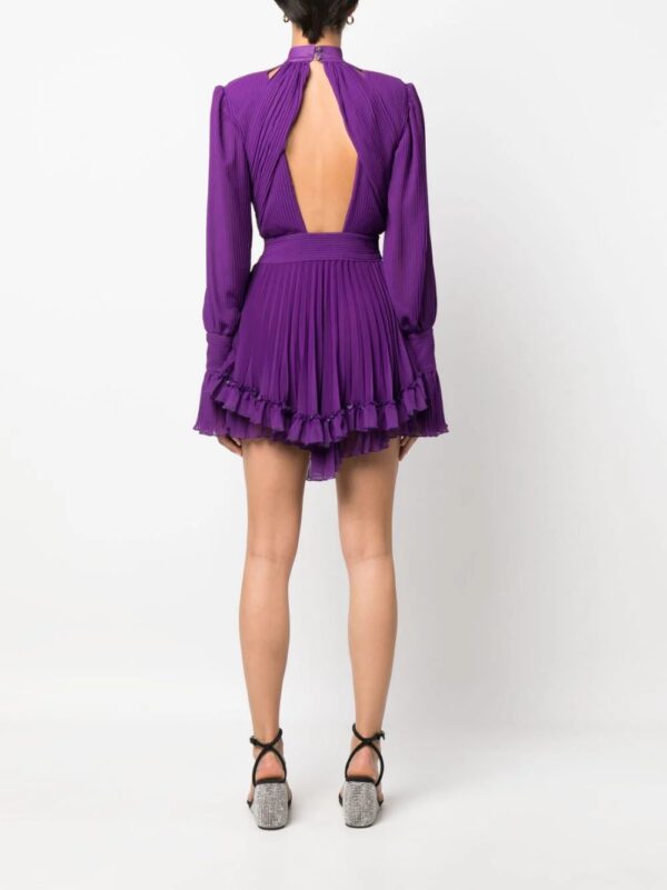 Philipp Plein  plunging V-neck pleated dress - Image 4