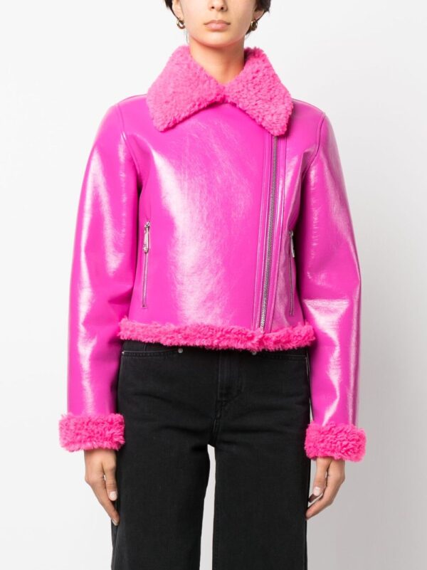 Philipp Plein  faux shearling-trim biker jacket - Image 3